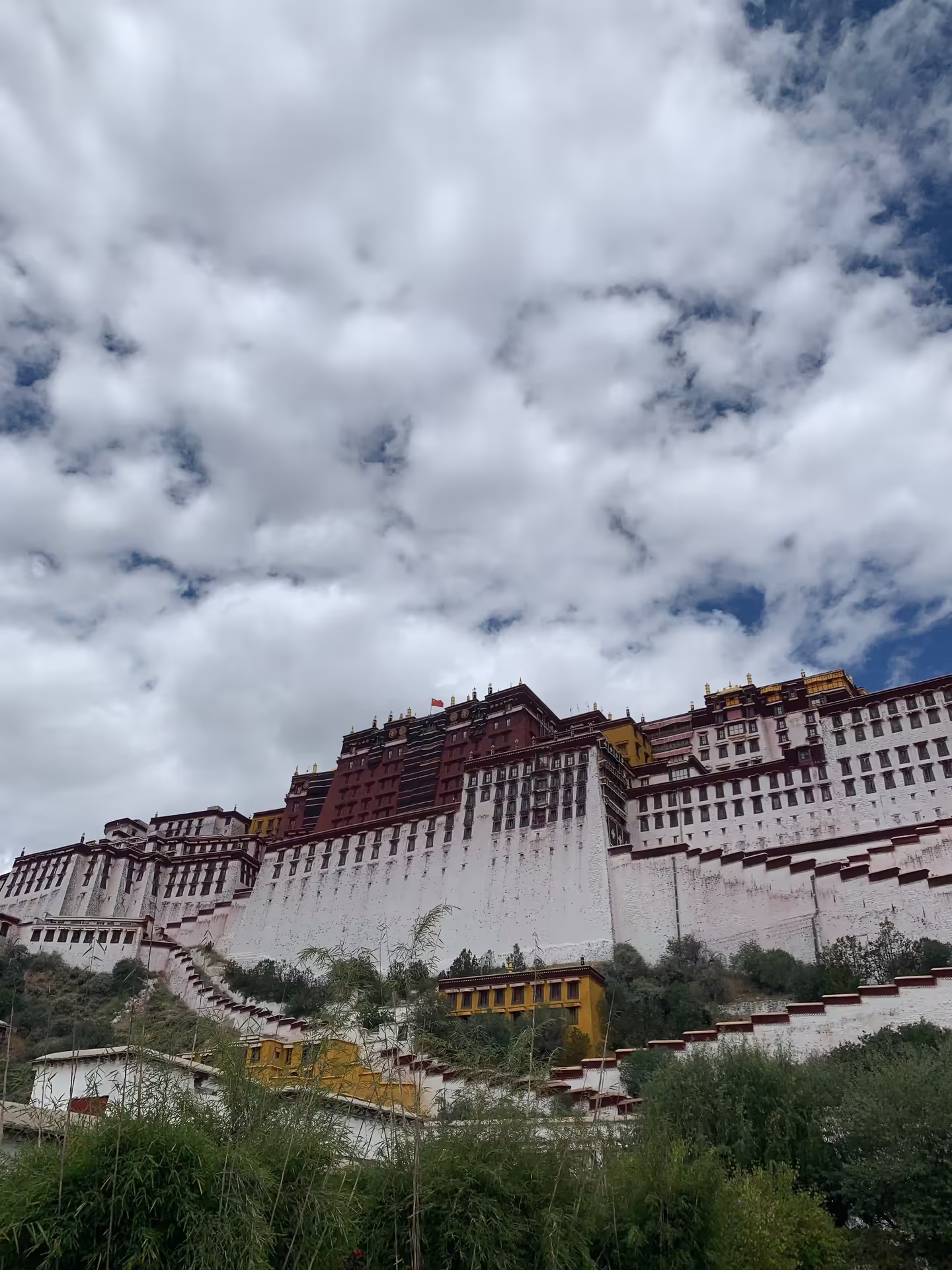 Aerial view of the Potala Palace in Lhasa, Tibet — a landmark that draws the comparison with Nepal's own Buddhist heritage