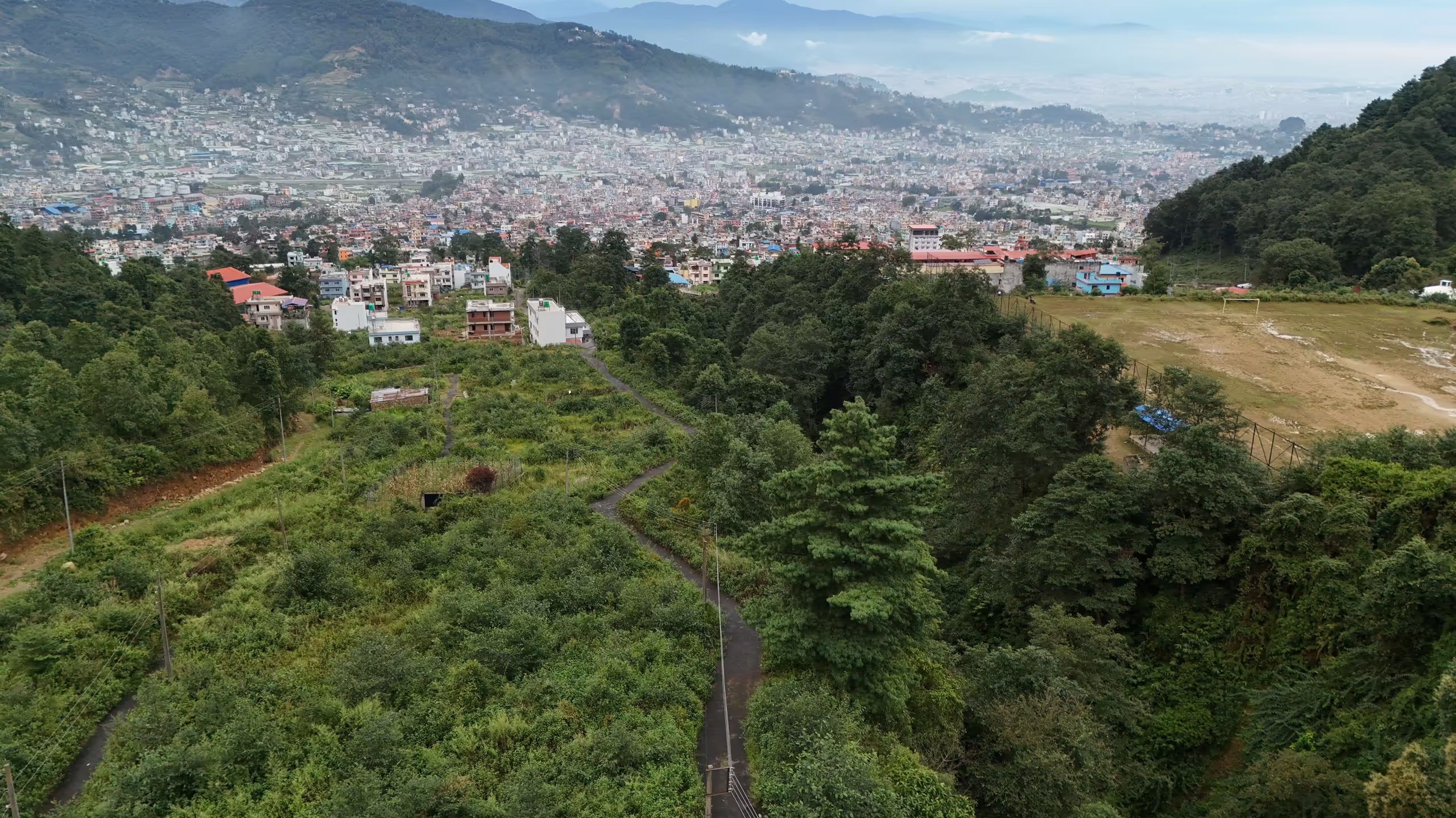 Panoramic view of Kathmandu Valley from a hilltop viewpoint